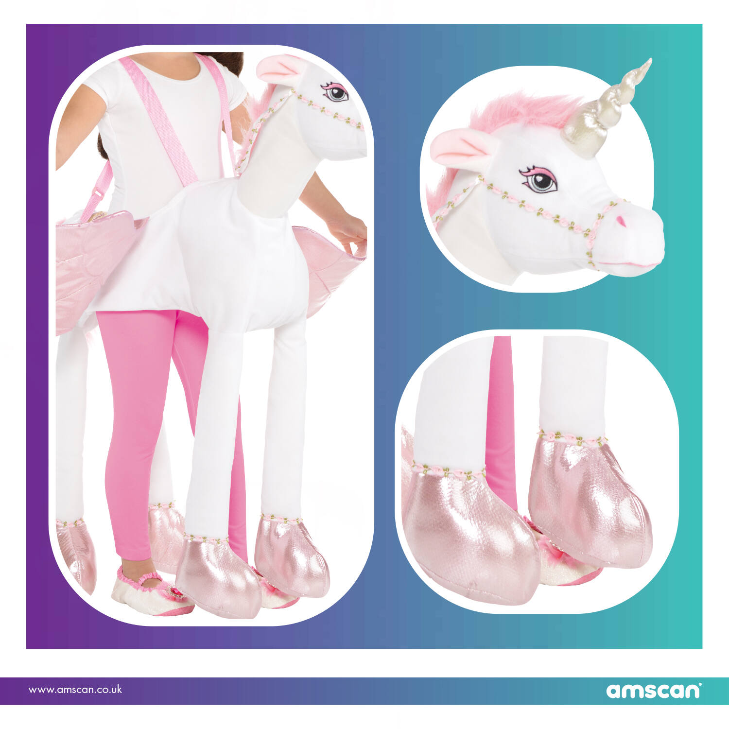 Child Costume Ride On Light & Sound Unicorn One Size