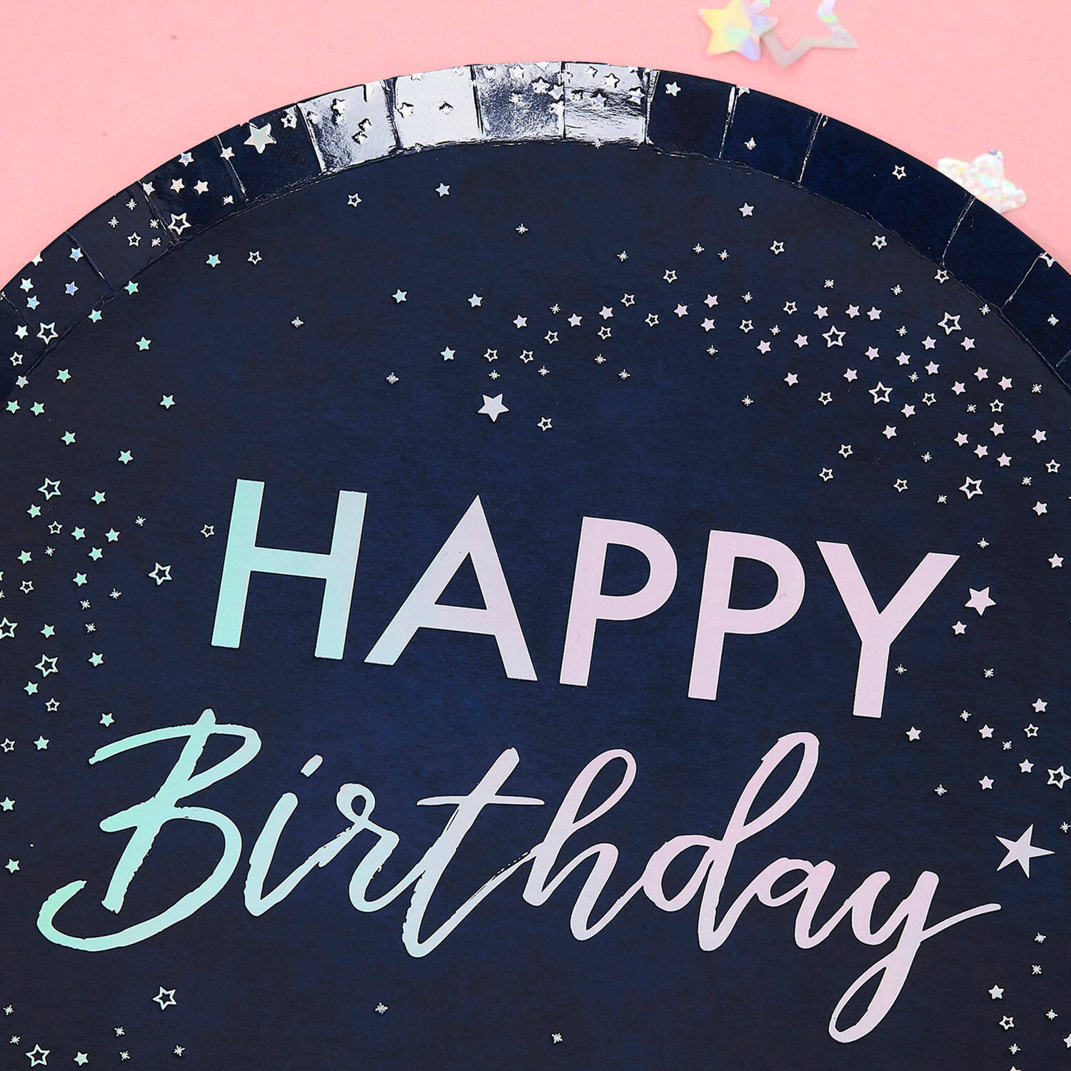 Paper Plates - Happy Birthday - Iridescent Foiled