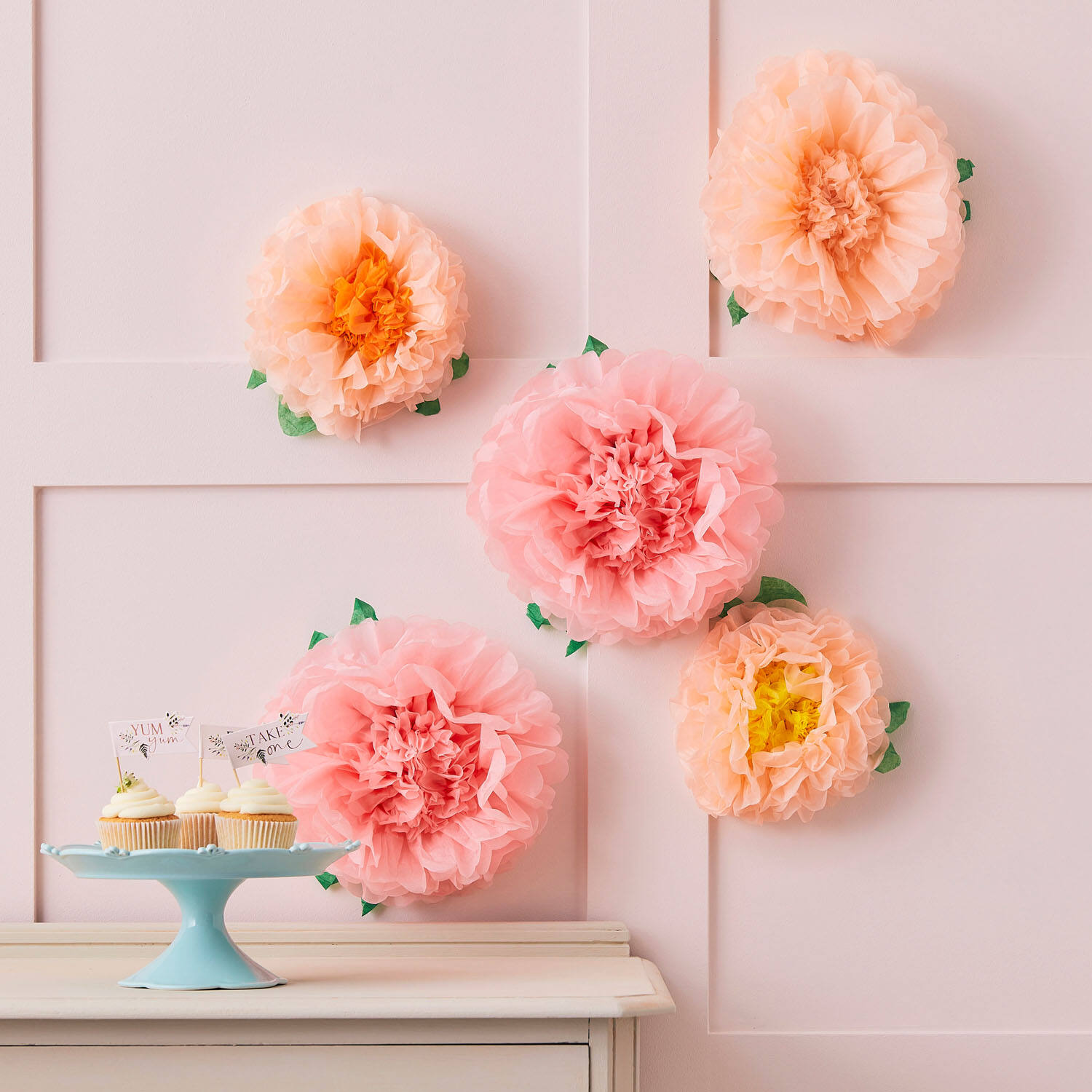 Tissue Paper Flower Pom Poms