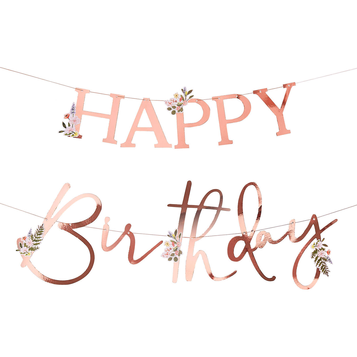 Bunting - Rose Gold Happy Birthday