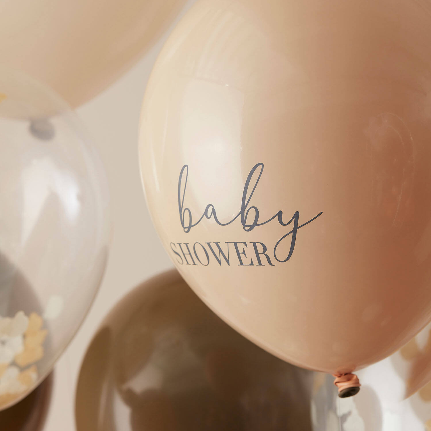 Balloon Bundle - Mixed Slogan and Confetti - Taupe