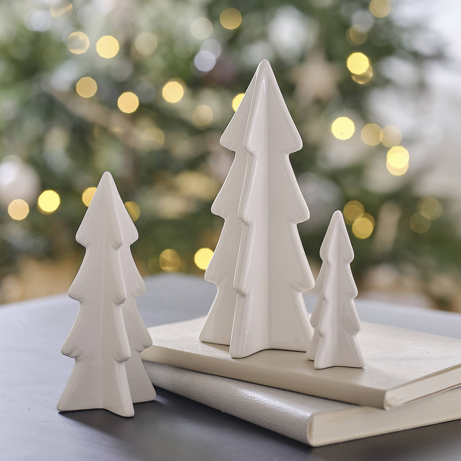 Decoration - White Ceramic Trees
