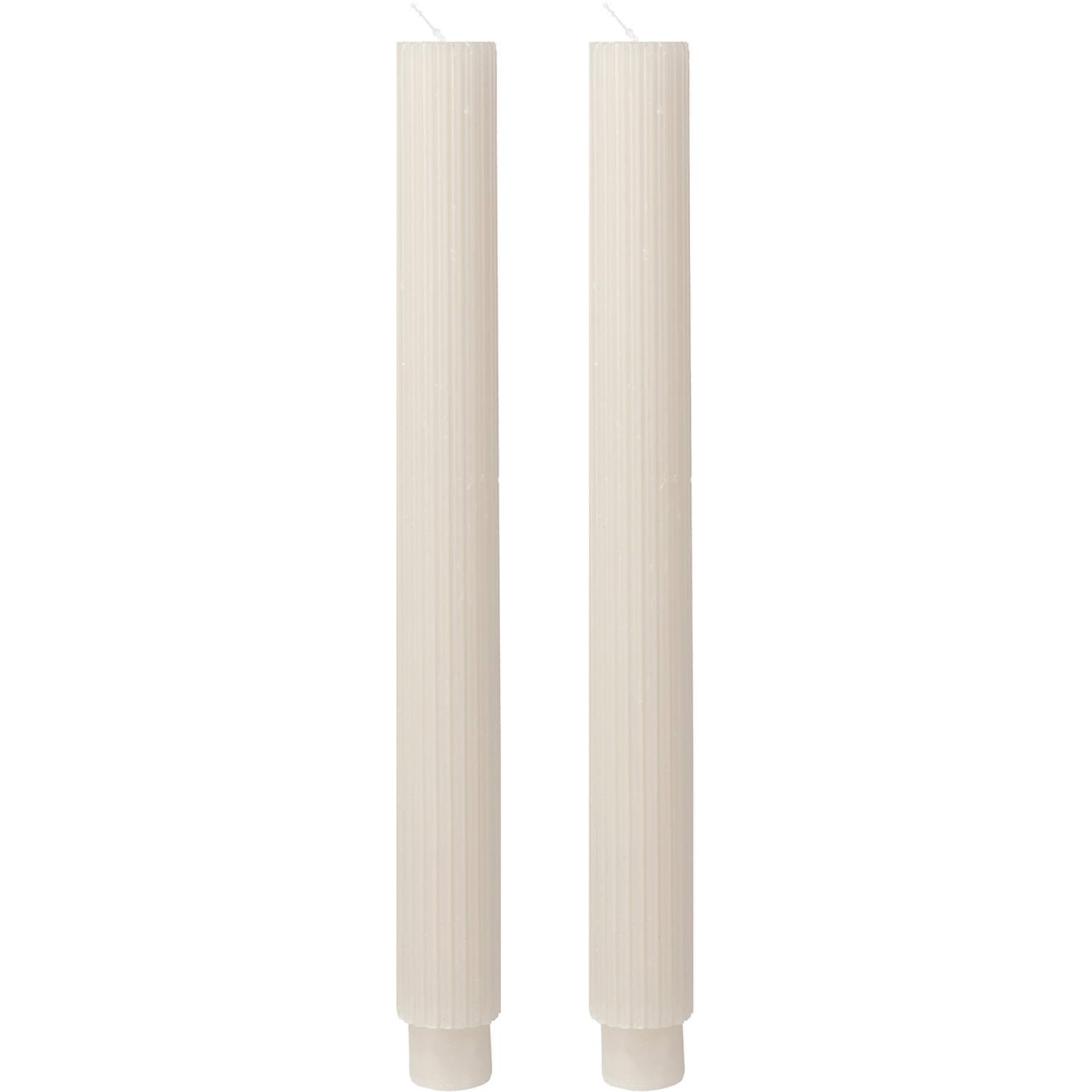Candles - Ribbed 2 Pack Ivory