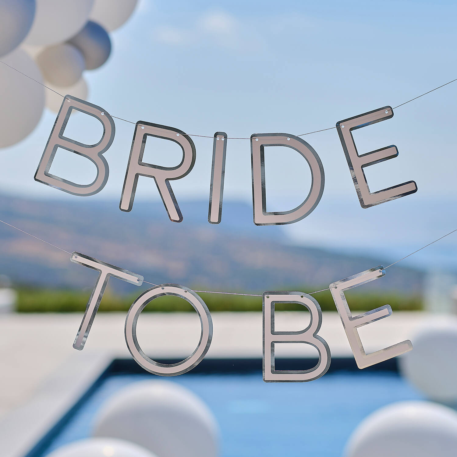 Bunting - Bride to Be Rings - Silver Foiled