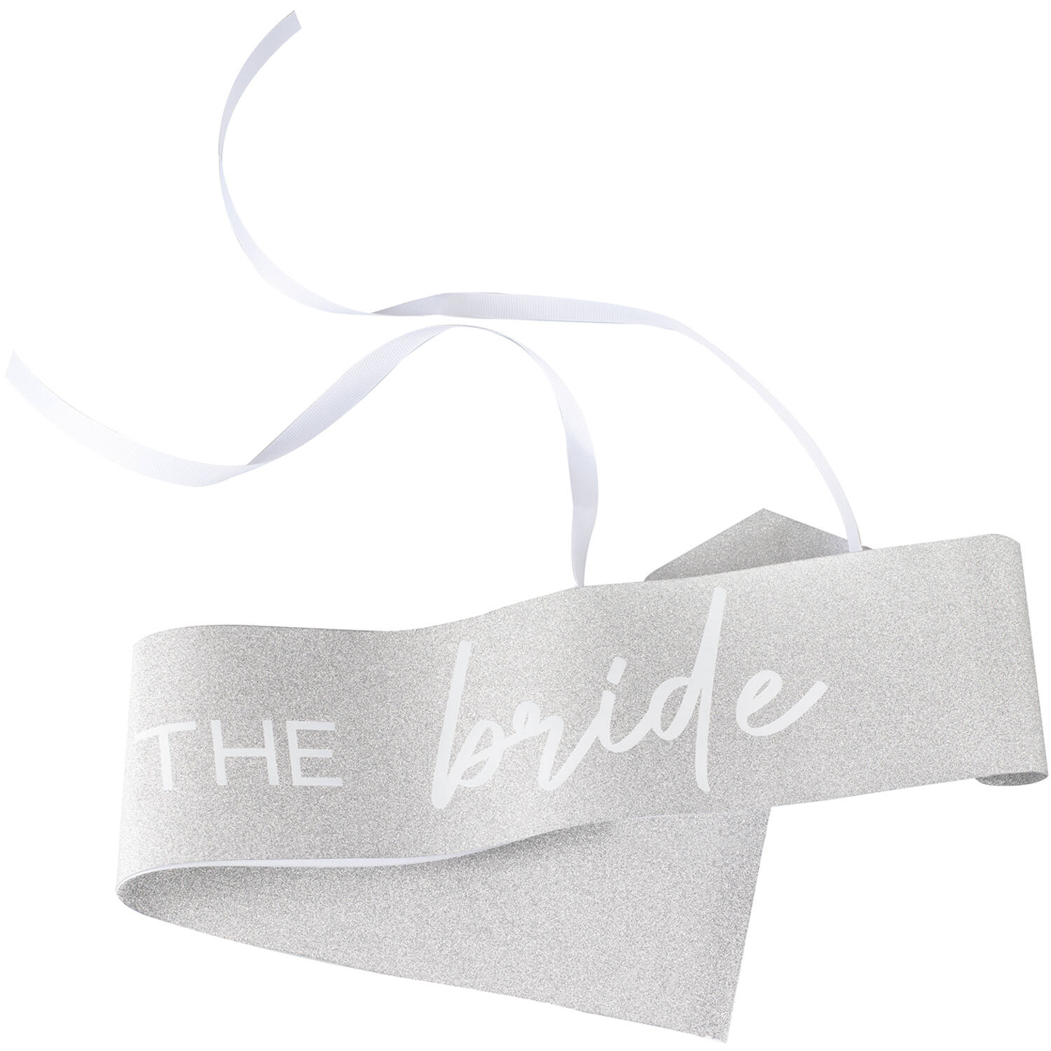 Sash - The Bride, Silver foil with cut outs