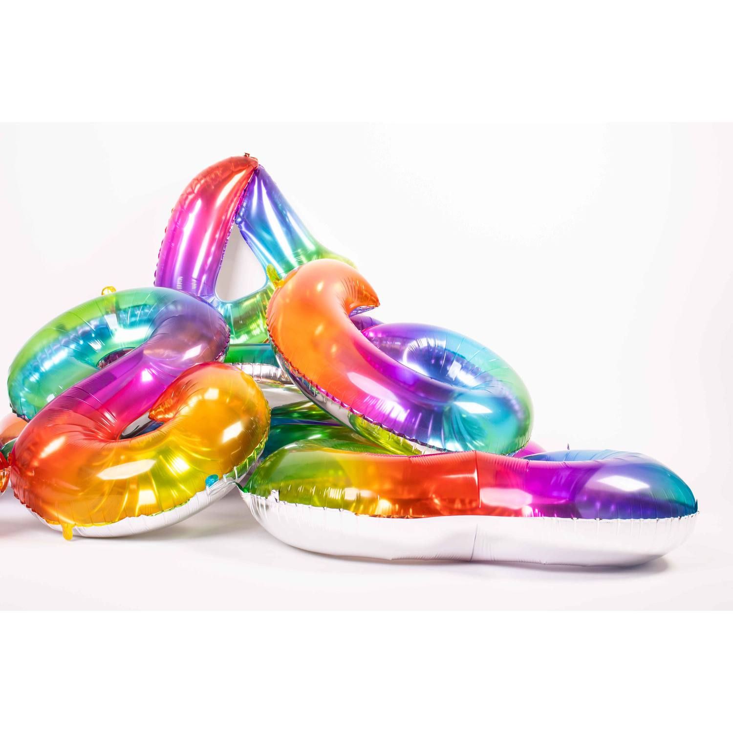 Foil Balloon Shaped Number  6 Yummy Gummy Rainbow - 81 cm