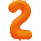 Foil Balloon Number 2 - Neon Orange - 86 cm