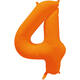 Foil Balloon Number 4 - Neon Orange - 86 cm