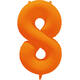 Foil Balloon Number 8 - Neon Orange - 86 cm