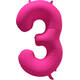 Foil Balloon Number 3 - Neon Pink - 86 cm