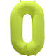 Foil Balloon Number 0 - Neon Yellow - 86 cm