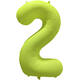 Foil Balloon Number 2 - Neon Yellow - 86 cm