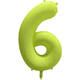 Foil Balloon Number 6 - Neon Yellow - 86 cm