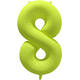 Foil Balloon Number 8 - Neon Yellow - 86 cm