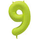 Foil Balloon Number 9 - Neon Yellow - 86 cm