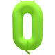 Foil Balloon Number 0 - Neon Green - 86 cm