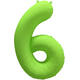 Foil Balloon Number 6 - Neon Green - 86 cm