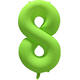 Foil Balloon Number 8 - Neon Green - 86 cm