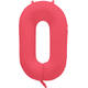 Foil Balloon Number 0 - Neon Red - 86 cm