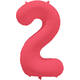 Foil Balloon Number 2 - Neon Red - 86 cm