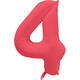 Foil Balloon Number 4 - Neon Red - 86 cm