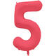 Foil Balloon Number 5 - Neon Red - 86 cm