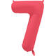 Foil Balloon Number 7 - Neon Red - 86 cm