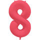 Foil Balloon Number 8 - Neon Red - 86 cm