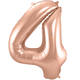 Foil Balloon Number 4 - Rose Gold - 86 cm