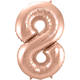 Foil Balloon Number 8 - Rose Gold - 86 cm