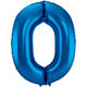 Foil Balloon Number 0 - Blue - 86 cm