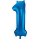 Foil Balloon Number 1 - Blue - 86 cm