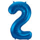 Foil Balloon Number 2 - Blue - 86 cm