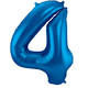 Foil Balloon Number 4 - Blue - 86 cm