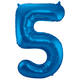 Foil Balloon Number 5 - Blue - 86 cm
