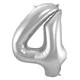Foil Balloon Number 4 - Silver - 86 cm