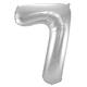 Foil Balloon Number 7 - Silver - 86 cm
