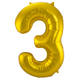 Foil Balloon Number 3 - Gold - 86 cm