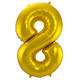 Foil Balloon Number 8 - Gold - 86 cm