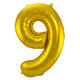Foil Balloon Number 9 - Gold - 86 cm