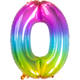Foil Balloon Shaped Number 0 Yummy Gummy Rainbow - 81 cm