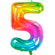 Foil Balloon Shaped Number 5 Yummy Gummy Rainbow - 81 cm