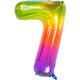 Foil Balloon Shaped Number 7 Yummy Gummy Rainbow - 81 cm