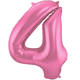 Foil Balloon Number 4 - Pink Metallic Mat - 86 cm