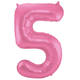 Foil Balloon Number 5 - Pink Metallic Mat - 86 cm