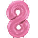 Foil Balloon Number 8 - Pink Metallic Mat - 86 cm