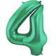 Foil Balloon Number 4 - Green Metallic Mat - 86 cm