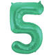 Foil Balloon Number 5 - Green Metallic Mat - 86 cm