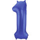 Foil Balloon Number 1 - Blue Metallic Mat - 86 cm 
