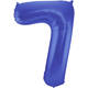 Foil Balloon Number 7 - Blue Metallic Mat - 86 cm 